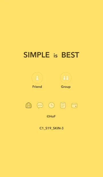 [LINE着せ替え] シンプルC1 S19 イエロー4-3の画像1