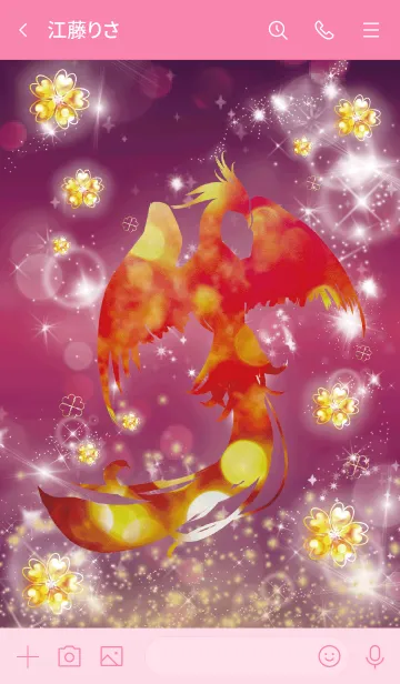 [LINE着せ替え] ピンク : 平和・願いを叶える鳳凰の画像3