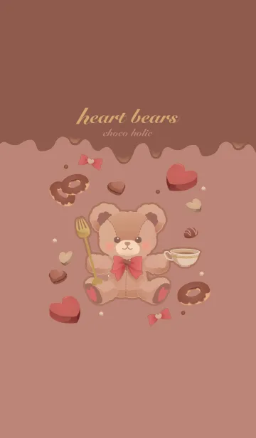 [LINE着せ替え] ハートベア (Choco Holic)の画像1