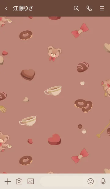 [LINE着せ替え] ハートベア (Choco Holic)の画像3