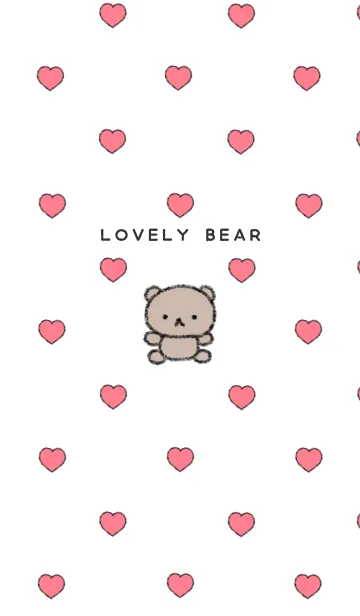 [LINE着せ替え] Lovely bear ♡ white&redの画像1