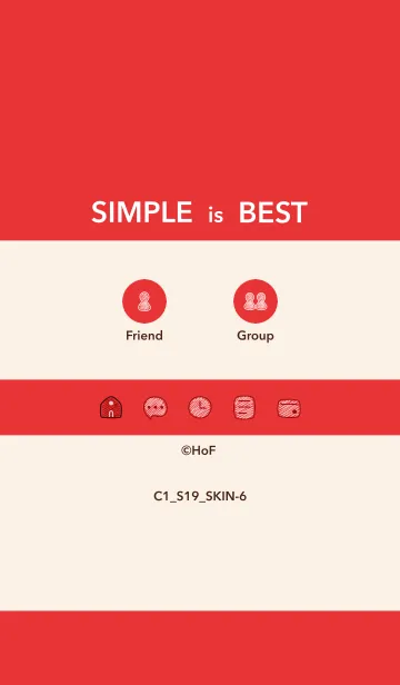 [LINE着せ替え] シンプルC1 S19 レッド4-6の画像1