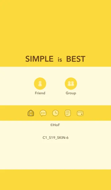 [LINE着せ替え] シンプルC1 S19 イエロー2-6の画像1