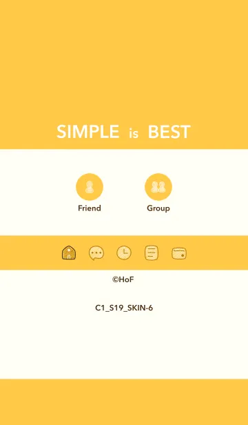 [LINE着せ替え] シンプルC1 S19 イエロー3-6の画像1
