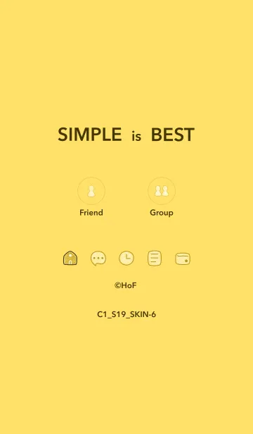 [LINE着せ替え] シンプルC1 S19 イエロー4-6の画像1