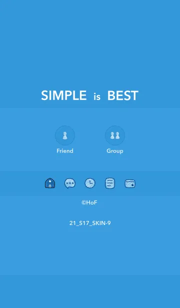 [LINE着せ替え] シンプル21 S17 ブルー1-9の画像1