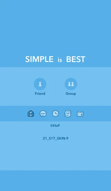 [LINE着せ替え] シンプル21 S17 ブルー5-9の画像1