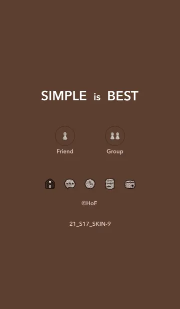 [LINE着せ替え] シンプル21 S17 ブラウン1-9の画像1