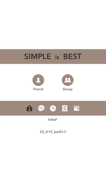 [LINE着せ替え] シンプルC0 FR15 ベージュ3 黒/白3-7の画像1