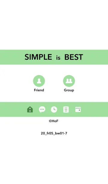 [LINE着せ替え] シンプル20 fr05 グリーン2 黒/白1-7の画像1