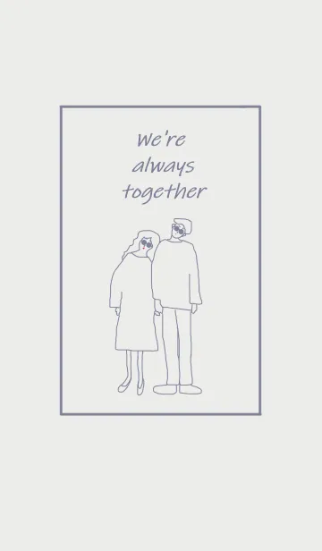 [LINE着せ替え] We're always together / blue grayの画像1