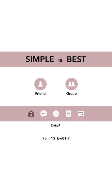 [LINE着せ替え] シンプル70 FR13 ピンク2 黒/白1-7の画像1