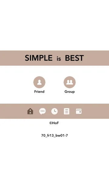 [LINE着せ替え] シンプル70 FR13 ベージュ3 黒/白1-7の画像1