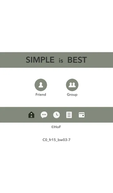 [LINE着せ替え] シンプルC0 FR15 スモーキーMA 黒/白3-7の画像1