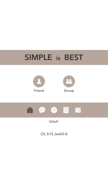 [LINE着せ替え] シンプルC0 FR15 ベージュ 黒/白3-8の画像1