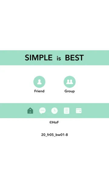 [LINE着せ替え] シンプル20 fr05 グリーン 黒/白1-8の画像1