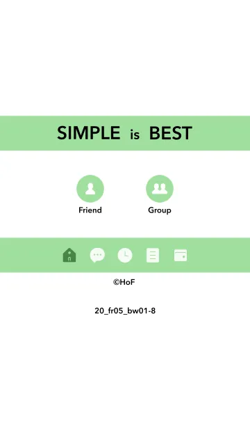 [LINE着せ替え] シンプル20 fr05 グリーン2 黒/白1-8の画像1