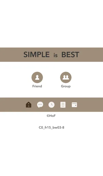 [LINE着せ替え] シンプルC0 FR15 ベージュ4 黒/白3-8の画像1