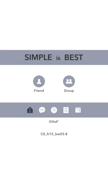 [LINE着せ替え] シンプルC0 FR15 ホワイトAsh 黒/白3-8の画像1