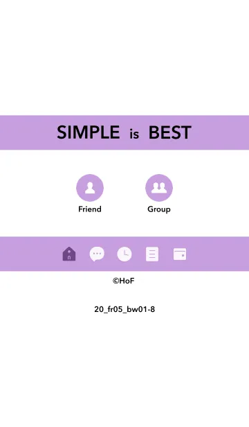 [LINE着せ替え] シンプル20 fr05 パープル 黒/白1-8の画像1