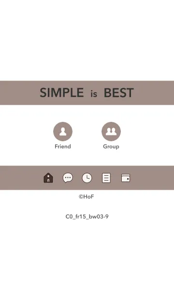 [LINE着せ替え] シンプルC0 FR15 ベージュ2 黒/白3-9の画像1