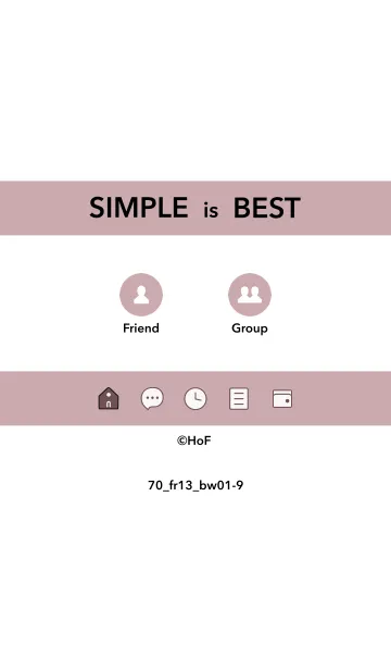 [LINE着せ替え] シンプル70 FR13 ピンク2 黒/白1-9の画像1