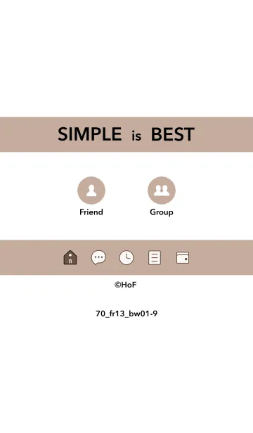 [LINE着せ替え] シンプル70 FR13 ベージュ3 黒/白1-9の画像1