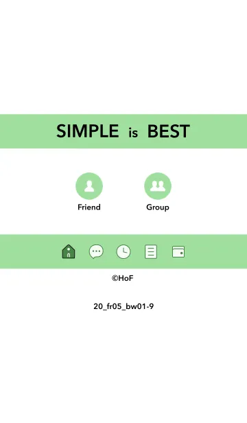 [LINE着せ替え] シンプル20 fr05 グリーン2 黒/白1-9の画像1