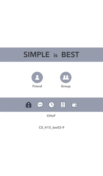 [LINE着せ替え] シンプルC0 FR15 ホワイトAsh 黒/白3-9の画像1