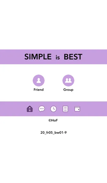 [LINE着せ替え] シンプル20 fr05 パープル 黒/白1-9の画像1