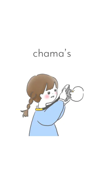 [LINE着せ替え] マシュマロ（とり）とカメラ女子の画像1