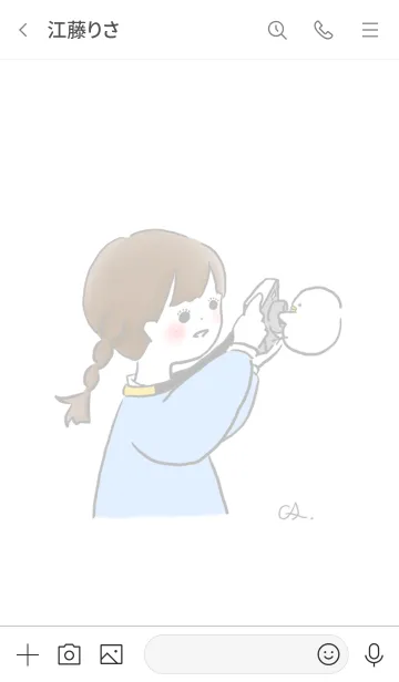 [LINE着せ替え] マシュマロ（とり）とカメラ女子の画像3