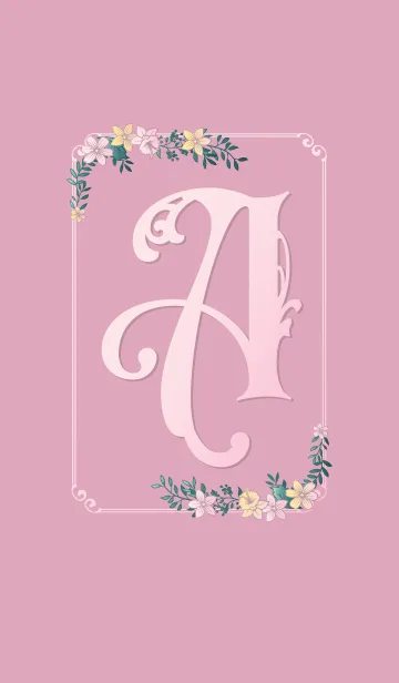 [LINE着せ替え] Floral And Ornament Letter 'A' (Pink)の画像1