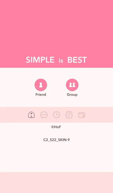 [LINE着せ替え] シンプルC2 S22 ピンク3-9の画像1