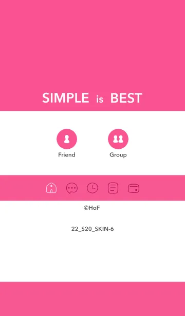 [LINE着せ替え] シンプル22 S20 ピンク1-6の画像1