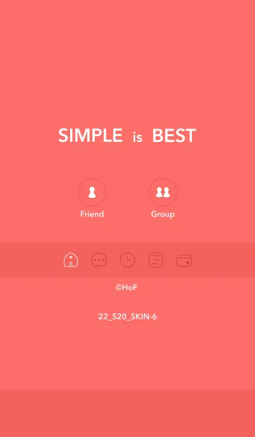 [LINE着せ替え] シンプル22 S20 レッド1-6の画像1