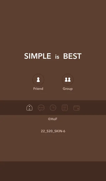 [LINE着せ替え] シンプル22 S20 ブラウン1-6の画像1