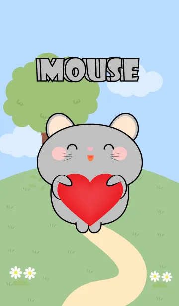 [LINE着せ替え] Love Emotions Grey Mouse Theme (JP)の画像1