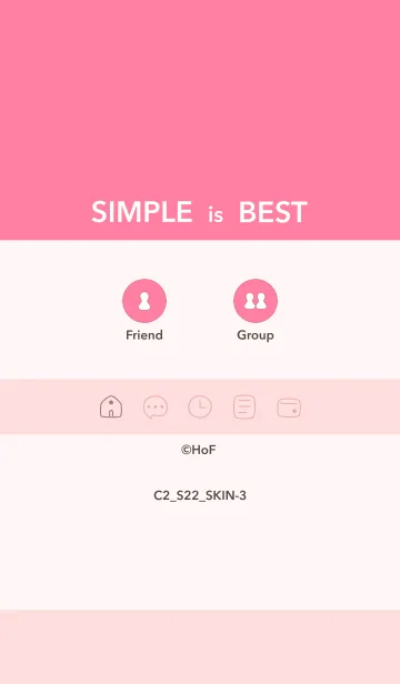 [LINE着せ替え] シンプルC2 S22 ピンク3-3の画像1