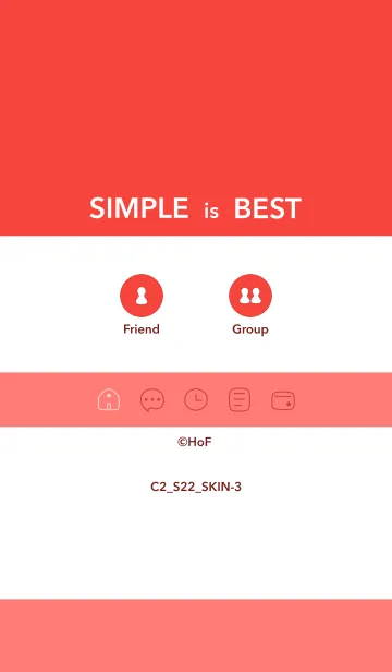 [LINE着せ替え] シンプルC2 S22 レッド3-3の画像1