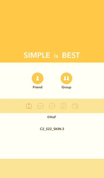 [LINE着せ替え] シンプルC2 S22 イエロー3-3の画像1