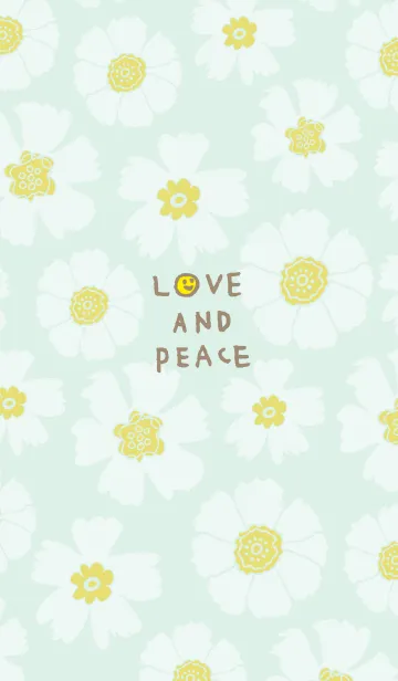 [LINE着せ替え] 白い花たくさん グリーンの画像1