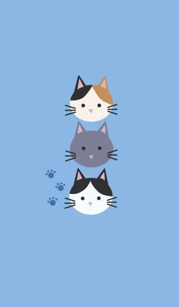 [LINE着せ替え] シンプル・ねこ/light blueの画像1