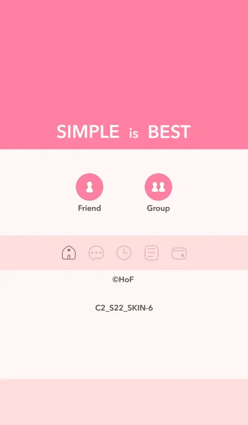 [LINE着せ替え] シンプルC2 S22 ピンク3-6の画像1