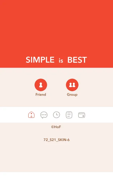 [LINE着せ替え] シンプル72 S21 レッド2-6の画像1