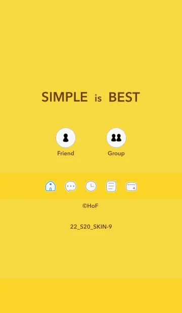 [LINE着せ替え] シンプル22 S20 イエロー1-9の画像1