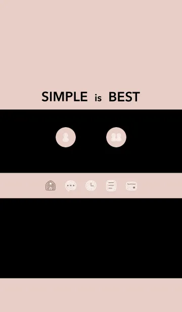 [LINE着せ替え] シンプルC1_16_ベージュ 黒2-7の画像1