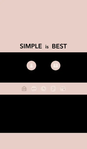 [LINE着せ替え] シンプル21_16_ベージュ 黒2-1の画像1