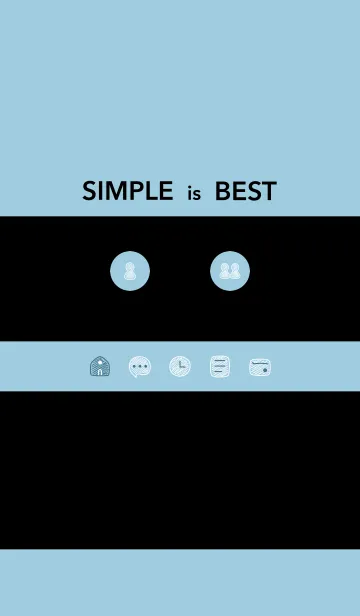 [LINE着せ替え] シンプルC1_16_シアン 黒2-7の画像1