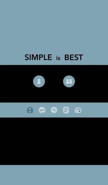 [LINE着せ替え] シンプルC1_16_シアン2 黒2-7の画像1